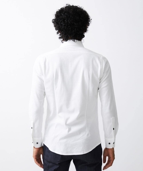 MICHEL KLEIN HOMME (ミッシェルクランオム)の「《日本製》立体柄ストレッチラッセルシャツ(シャツ/ブラウス・メンズ・ネイビー/グレー/ホワイト・MEDIUM/LARGE/X-LARGE)」の11枚目の写真