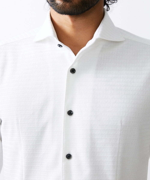 MICHEL KLEIN HOMME (ミッシェルクランオム)の「《日本製》立体柄ストレッチラッセルシャツ(シャツ/ブラウス・メンズ・ネイビー/グレー/ホワイト・MEDIUM/LARGE/X-LARGE)」の12枚目の写真