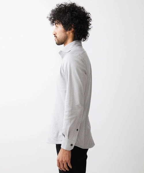 MICHEL KLEIN HOMME (ミッシェルクランオム)の「《日本製》立体柄ストレッチラッセルシャツ(シャツ/ブラウス・メンズ・ネイビー/グレー/ホワイト・MEDIUM/LARGE/X-LARGE)」の18枚目の写真