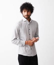 《日本製》立体柄ストレッチラッセルシャツ