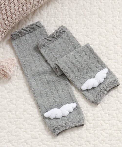 apres les cours(アプレレクール)の「天使&ハートモチーフレッグウォーマー(レッグウォーマー・キッズ・アイボリー/ブルー/ピンク/グレー・90)」の3枚目の写真