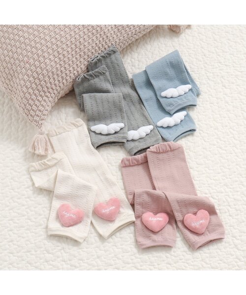 apres les cours(アプレレクール)の「天使&ハートモチーフレッグウォーマー(レッグウォーマー・キッズ・アイボリー/ブルー/ピンク/グレー・90)」の5枚目の写真