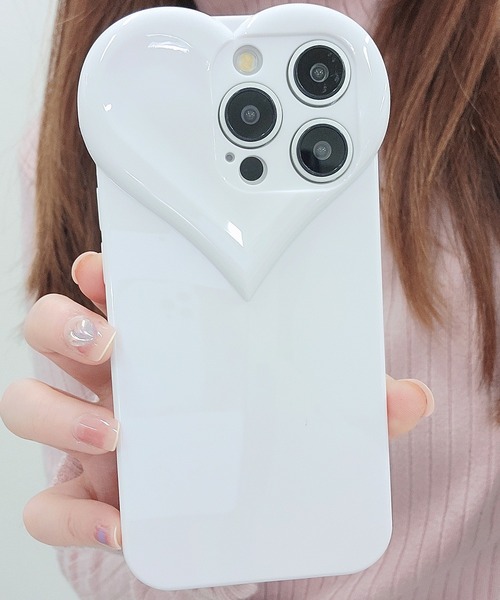 セール】立体ハートスクエア型ソフトiPhoneケース（スマホケース