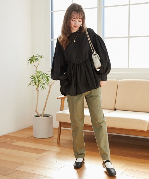 セール】ボリュームスリーブペプラムブラウス（シャツ/ブラウス