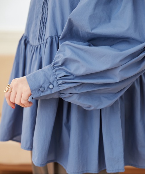 セール】ボリュームスリーブペプラムブラウス（シャツ/ブラウス