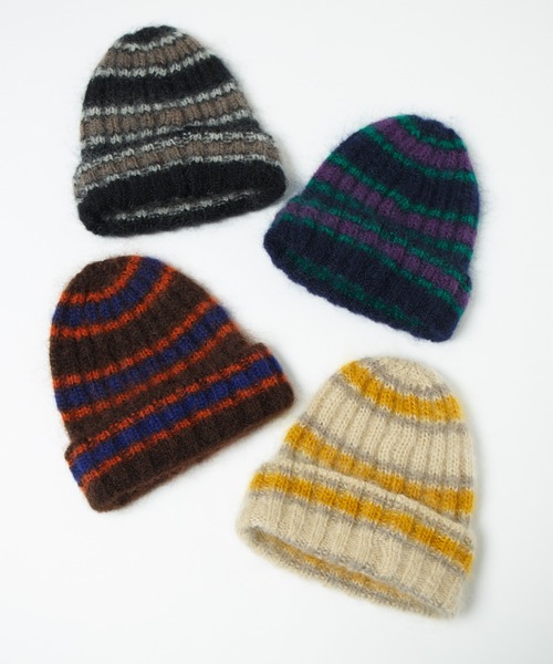 RACAL(ラカル)の「Mohair Border Knit Cap / モヘアボーダーニットワッチ(ニットキャップ/ビーニー・メンズ・ブルー系その他/ブラック系その他/ベージュ系その他/ブラウン系その他・FREE)」の15枚目の写真