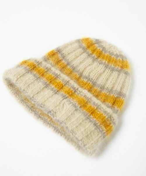 RACAL(ラカル)の「Mohair Border Knit Cap / モヘアボーダーニットワッチ(ニットキャップ/ビーニー・メンズ・ブルー系その他/ブラック系その他/ベージュ系その他/ブラウン系その他・FREE)」の19枚目の写真