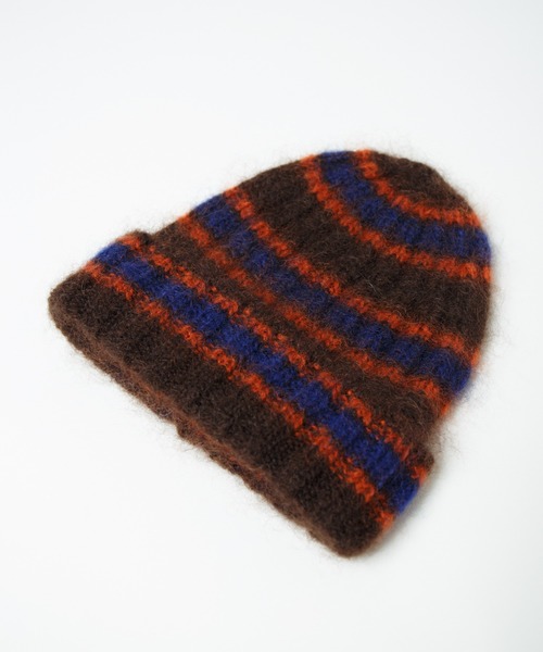 RACAL(ラカル)の「Mohair Border Knit Cap / モヘアボーダーニットワッチ(ニットキャップ/ビーニー・メンズ・ブルー系その他/ブラック系その他/ベージュ系その他/ブラウン系その他・FREE)」の12枚目の写真