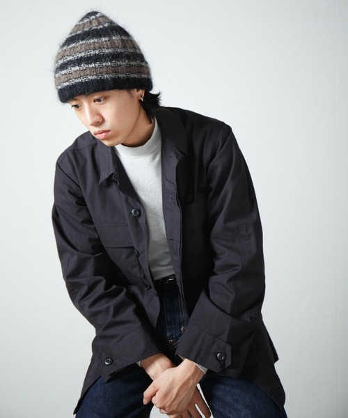 RACAL(ラカル)の「Mohair Border Knit Cap / モヘアボーダーニットワッチ(ニットキャップ/ビーニー・メンズ・ブルー系その他/ブラック系その他/ベージュ系その他/ブラウン系その他・FREE)」の17枚目の写真