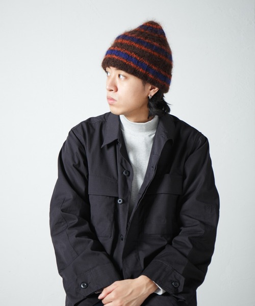 RACAL(ラカル)の「Mohair Border Knit Cap / モヘアボーダーニットワッチ(ニットキャップ/ビーニー・メンズ・ブルー系その他/ブラック系その他/ベージュ系その他/ブラウン系その他・FREE)」の21枚目の写真