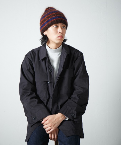 RACAL(ラカル)の「Mohair Border Knit Cap / モヘアボーダーニットワッチ(ニットキャップ/ビーニー・メンズ・ブルー系その他/ブラック系その他/ベージュ系その他/ブラウン系その他・FREE)」の7枚目の写真