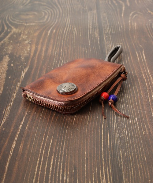 1004ST（イチマルマルヨンエスティ―）の「牛革 財布 キーケース（コインケース・メンズ・ブラック/ブラウン・F）」の6枚目の写真