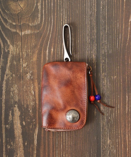 1004ST（イチマルマルヨンエスティ―）の「牛革 財布 キーケース（コインケース・メンズ・ブラック/ブラウン・F）」の4枚目の写真