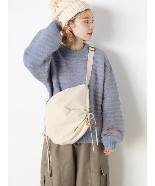 ehka sopo（エヘカソポ）の「ボーダーボリュームスリーブニット（ニット/セーター・レディース・オフホワイト/ピンク/ブルー/キナリ・F）」の13枚目の写真