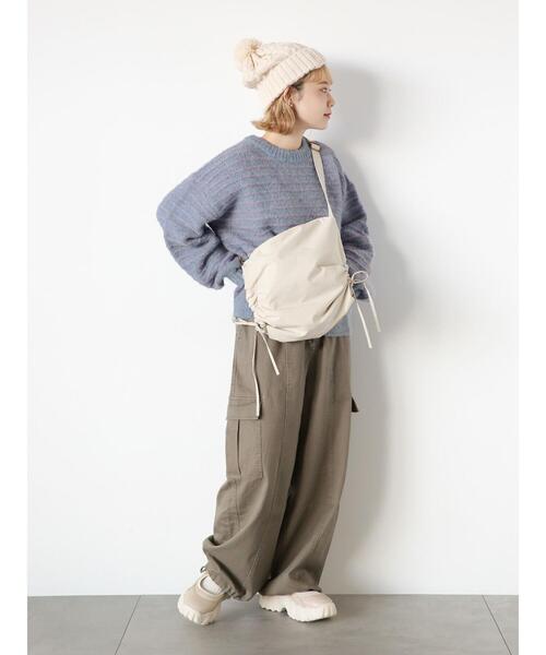 ehka sopo（エヘカソポ）の「ボーダーボリュームスリーブニット（ニット/セーター・レディース・オフホワイト/ピンク/ブルー/キナリ・F）」の15枚目の写真