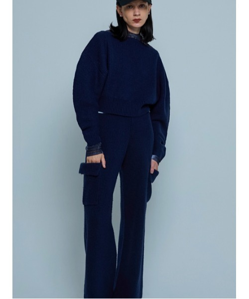 AMAIL（アマイル）の「Crescent moon knit（ニット/セーター・レディース・ベージュ/ネイビー・FREE）」の4枚目の写真