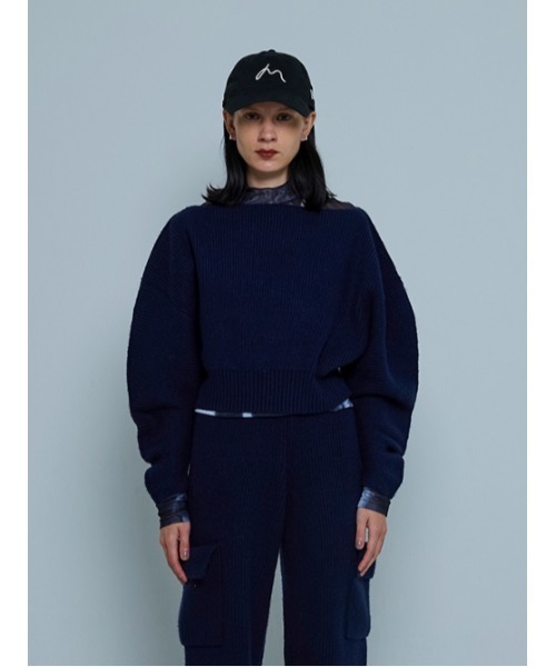 AMAIL（アマイル）の「Crescent moon knit（ニット/セーター・レディース・ベージュ/ネイビー・FREE）」の6枚目の写真