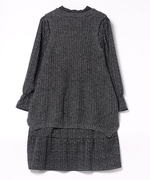 LADY LIKE（レディライク）の「ミックス編みベスト付きワンピース２点セット（ワンピース・レディース・グレー/ブラウン/ベージュ/ブラック・M）」の20枚目の写真