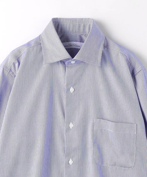 green label relaxing（グリーンレーベルリラクシング）の「コットン ナローストライプ スリム ショートワイド ドレスシャツ -イージーアイロン-（シャツ/ブラウス・メンズ・イエロー/ネイビー/ライラック・42cm/39cm/43cm/40cm/41cm/37cm/38cm）」の14枚目の写真