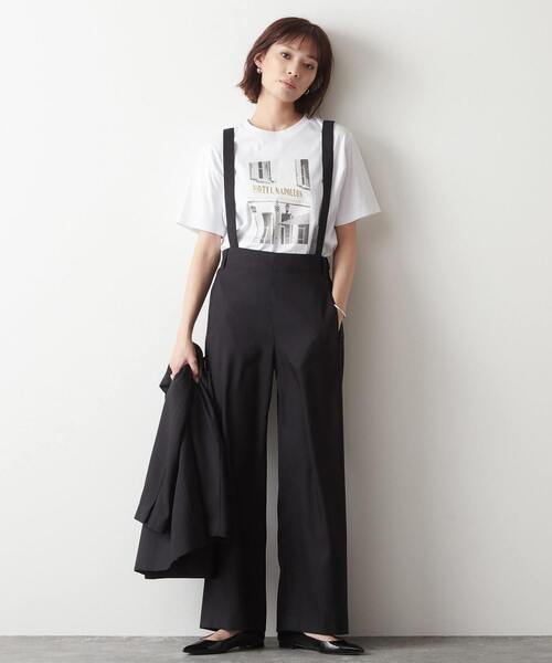 Liesse(リエス)の「サスペンダーゆるパンツ(その他パンツ・レディース・ブラック/ベージュ・S/M)」の2枚目の写真