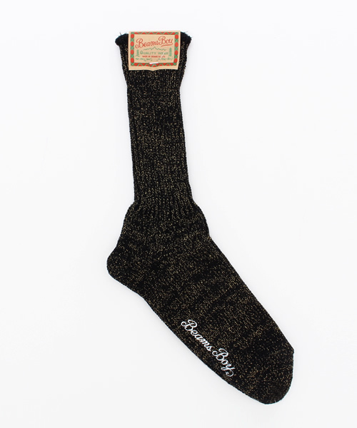 BEAMS BOY（ビームスボーイ）の「BEAMS BOY / ラメ リブ クルーソックス（ソックス/靴下・レディース・ホワイト/ネイビー/グレー/ブラック・ONE SIZE）」の2枚目の写真