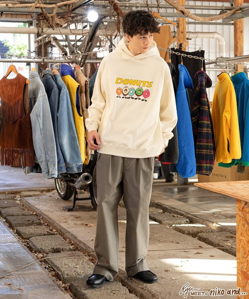 niko and...（ニコアンド）の「【Ryu Ambe】コラボフーディー（パーカー・メンズ・ライトグリーン/チャコール/オフホワイト・LARGE/MEDIUM）」の5枚目の写真