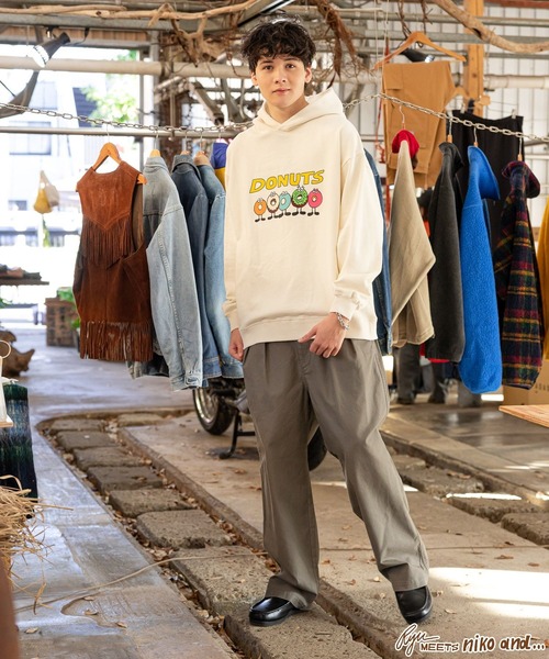 niko and...（ニコアンド）の「【Ryu Ambe】コラボフーディー（パーカー・メンズ・ライトグリーン/チャコール/オフホワイト・LARGE/MEDIUM）」の6枚目の写真