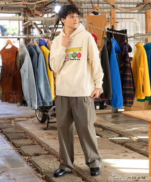 niko and...（ニコアンド）の「【Ryu Ambe】コラボフーディー（パーカー・メンズ・ライトグリーン/チャコール/オフホワイト・LARGE/MEDIUM）」の7枚目の写真