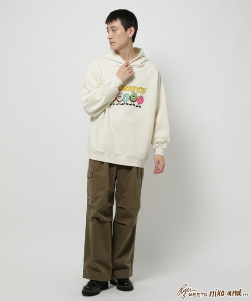 niko and...（ニコアンド）の「【Ryu Ambe】コラボフーディー（パーカー・メンズ・ライトグリーン/チャコール/オフホワイト・LARGE/MEDIUM）」の17枚目の写真