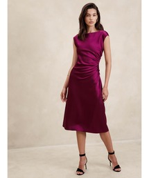 BANANA REPUBLIC FACTORY STORE（バナナリパブリック ファクトリーストア）の「BANANA REPUBLIC FACTORY STORE　　サイドシャーリング サテンミディワンピース（ワンピース・レディース）」