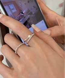 ダブルラインチェーンリング 2点セット