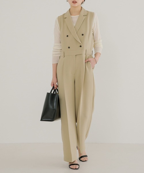 URBAN RESEARCH(アーバンリサーチ)の「『UR TECH DRYLUXE』『イージーケア』オールインワン(ワンピース・レディース・ベージュ/ブラック・38/36)」の2枚目の写真