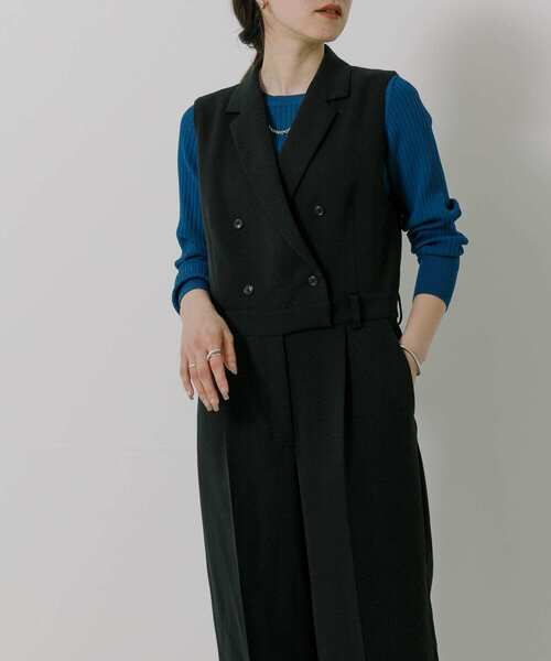 URBAN RESEARCH(アーバンリサーチ)の「『UR TECH DRYLUXE』『イージーケア』オールインワン(ワンピース・レディース・ベージュ/ブラック・38/36)」の1枚目の写真