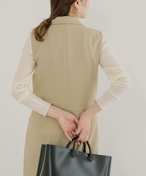 URBAN RESEARCH(アーバンリサーチ)の「『UR TECH DRYLUXE』『イージーケア』オールインワン(ワンピース・レディース・ベージュ/ブラック・38/36)」の4枚目の写真