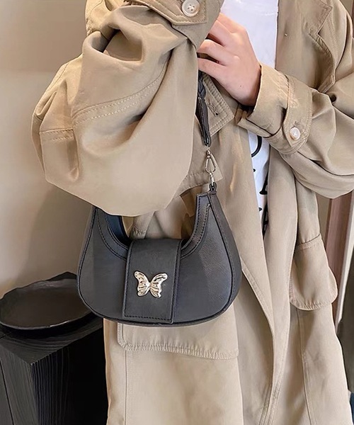 shopnikoniko(ショップニコニコ)の「バタフライ ハーフムーン ショルダーバッグ(ショルダーバッグ・レディース・ホワイト/ブルー系その他/ブラック/ブルー・フリー)」の9枚目の写真