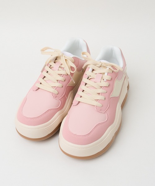 WEGO（ウィゴー）の「WEGO/ウェーブソールカラースニーカー（スニーカー・レディース・ブラック/ピンク/ホワイト・MEDIUM/LARGE）」の13枚目の写真