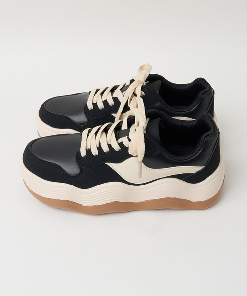 WEGO（ウィゴー）の「WEGO/ウェーブソールカラースニーカー（スニーカー・レディース・ブラック/ピンク/ホワイト・MEDIUM/LARGE）」の15枚目の写真