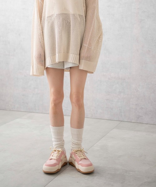 WEGO（ウィゴー）の「WEGO/ウェーブソールカラースニーカー（スニーカー・レディース・ブラック/ピンク/ホワイト・MEDIUM/LARGE）」の7枚目の写真