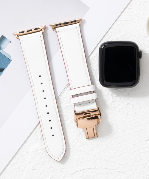 emonique(エモニーク)の「本革 イタリアンレザー Apple Watch バンド スマートウォッチバンド【38/40/41/42/44/45/49mm対応】(デジタル腕時計・メンズ・ライトブラウン/ピンク/ベージュ/ブラック/ホワイト・42/38)」の2枚目の写真