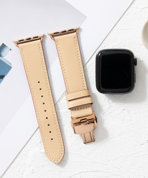 emonique(エモニーク)の「本革 イタリアンレザー Apple Watch バンド スマートウォッチバンド【38/40/41/42/44/45/49mm対応】(デジタル腕時計・メンズ・ライトブラウン/ピンク/ベージュ/ブラック/ホワイト・42/38)」の7枚目の写真
