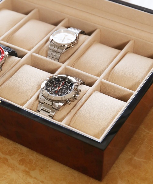 木製腕時計ケース 10本用 ウォッチケースディスプレイボックス（収納