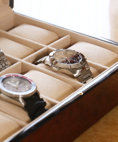 木製腕時計ケース 10本用 ウォッチケースディスプレイボックス（収納