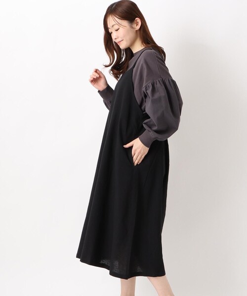 one'sterrace(ワンズテラス)の「後ろゴム入りギャザー キャミワンピース(ワンピース・レディース・アイボリー系8/オリーブ系3/ブラック系8・02)」の2枚目の写真