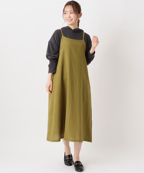 one'sterrace(ワンズテラス)の「後ろゴム入りギャザー キャミワンピース(ワンピース・レディース・アイボリー系8/オリーブ系3/ブラック系8・02)」の15枚目の写真