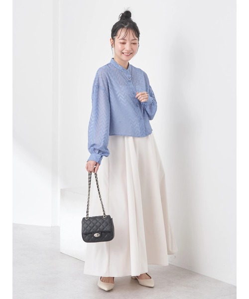 earth music&ecology（アースミュージックアンドエコロジー）の「ギザギザショートシャツ（シャツ/ブラウス・レディース・ブラック/オフホワイト/ブルー・FREE）」の7枚目の写真