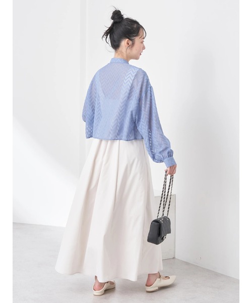 earth music&ecology（アースミュージックアンドエコロジー）の「ギザギザショートシャツ（シャツ/ブラウス・レディース・ブラック/オフホワイト/ブルー・FREE）」の10枚目の写真