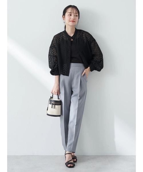 earth music&ecology（アースミュージックアンドエコロジー）の「ギザギザショートシャツ（シャツ/ブラウス・レディース・ブラック/オフホワイト/ブルー・FREE）」の13枚目の写真