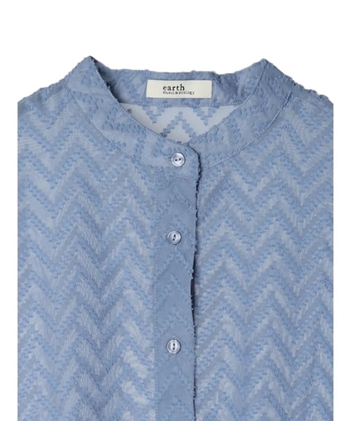 earth music&ecology（アースミュージックアンドエコロジー）の「ギザギザショートシャツ（シャツ/ブラウス・レディース・ブラック/オフホワイト/ブルー・FREE）」の20枚目の写真