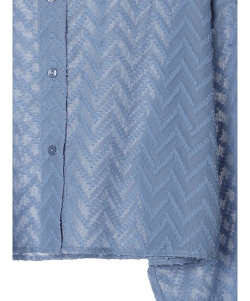 earth music&ecology（アースミュージックアンドエコロジー）の「ギザギザショートシャツ（シャツ/ブラウス・レディース・ブラック/オフホワイト/ブルー・FREE）」の22枚目の写真