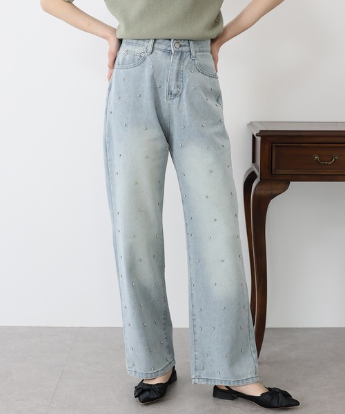 BLUEEAST（ブルーイースト）の「2TYPE ストーン&パールデニムパンツ（デニムパンツ・レディース・ブルー系/ブルー・SMALL/MEDIUM/LARGE）」の16枚目の写真